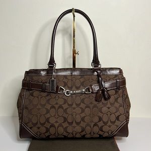 Coach Signature print Hampton large satchel.